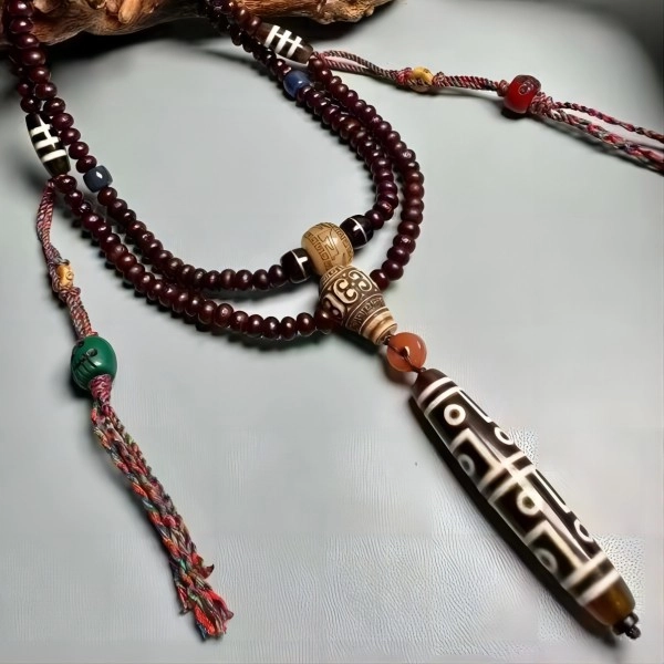 玉临门 新中式 国风 复古 藏式十二眼 玛瑙 天珠手串 男女同款情侣款