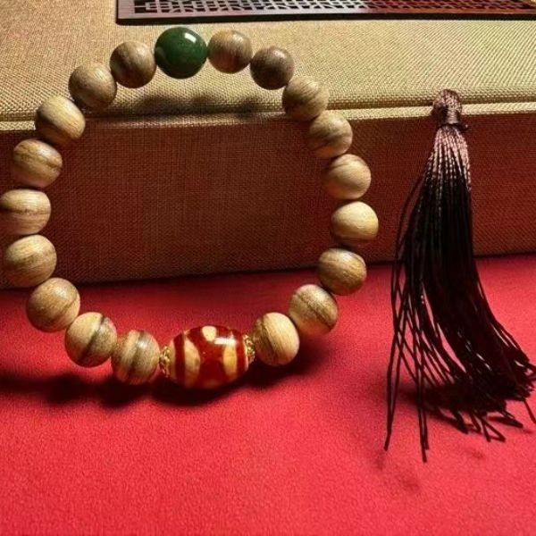 玉临门 国风 经典复古 古风古韵 红肉三眼天珠手饰 玛瑙 手串 男女同款情侣款