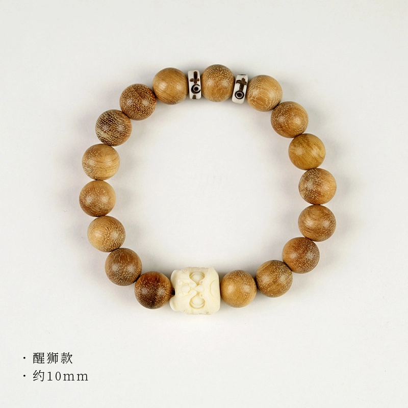 郁馨 单圈盘玩瑞兽醒狮串珠手饰典雅温柔气质中式美学古色古韵 简约本命年转运招财纳福#好运 奶香木 手串 男女同款情侣款