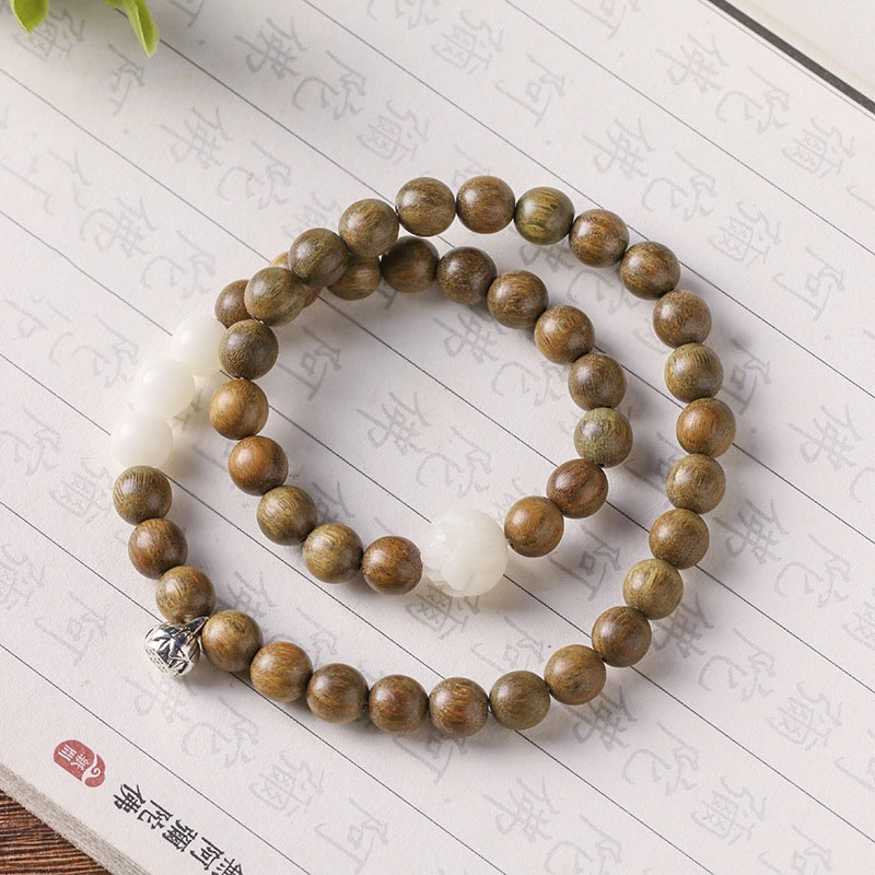 【逢考必过】 郁馨 考研考试上岸国风新中式盘玩佛珠禅意森系简约双圈绕指柔民族风高级感 学业有成#好运 绿檀 手串 男女同款情侣款
