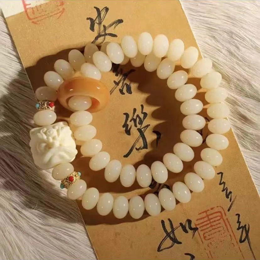 郁馨 暴富转运纳福盘玩串珠福气满满双圈算盘珠手捻佛珠跑环 正缘桃花#好运 菩提根 手串 男女同款情侣款