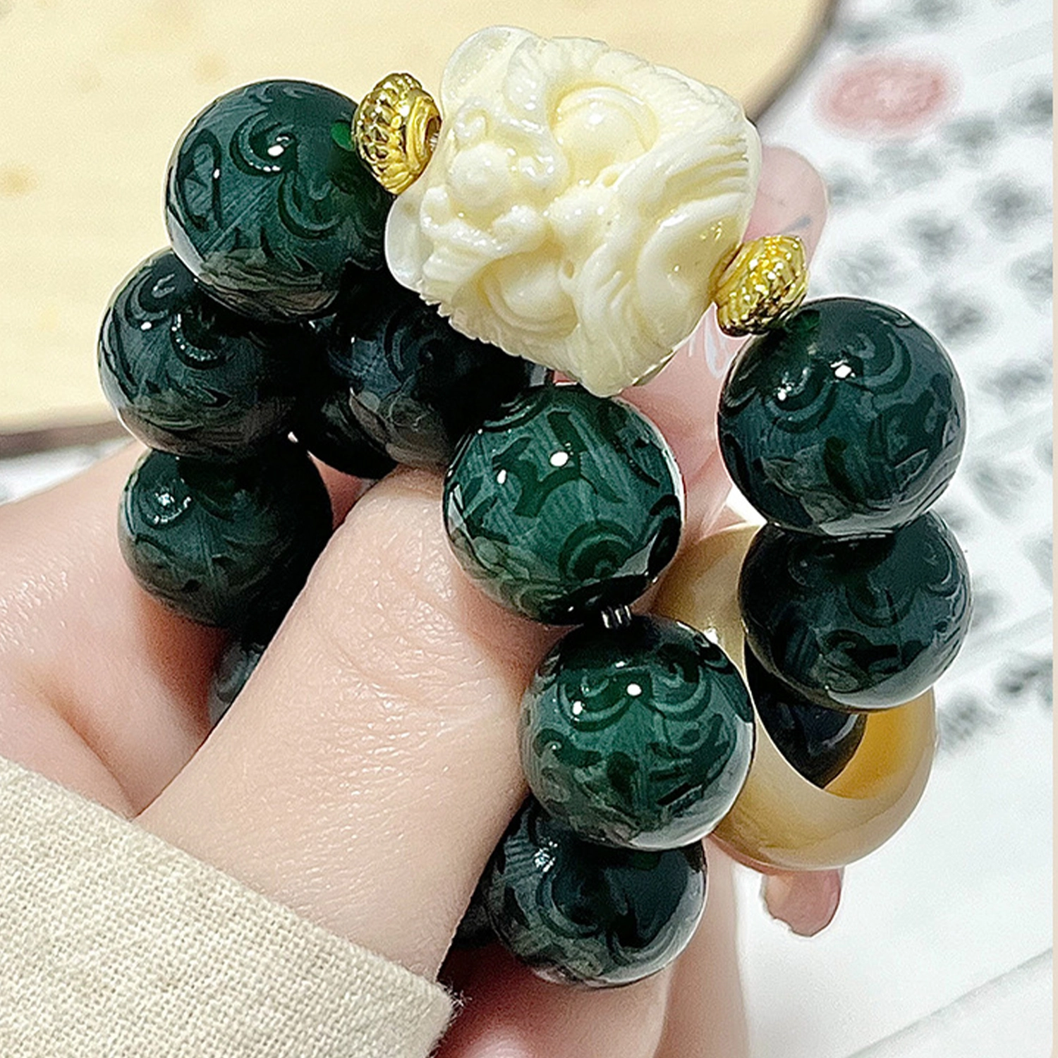 【八方来财大貔貅】 郁馨 破天富贵纳福转运吞金兽新中式本命年如意考研考试上岸 学业有成#好运 菩提根 手串 男女同款情侣款