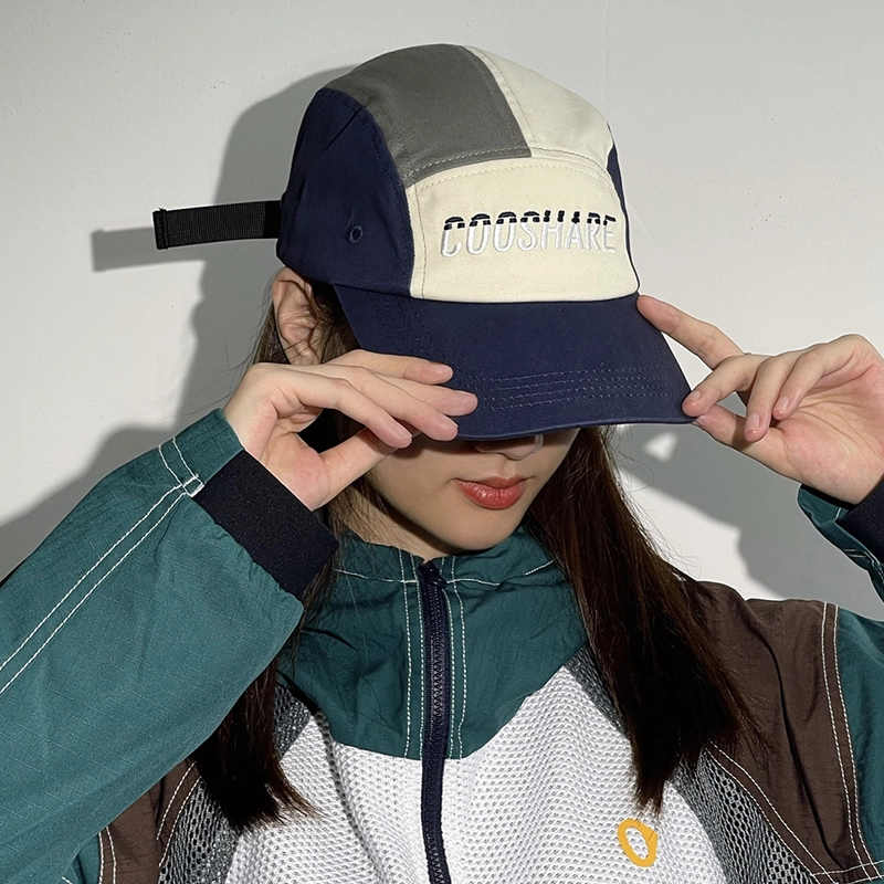 山一丸 板工装风五片帽户外运动美式复古拼色 鸭舌帽 男女同款情侣款