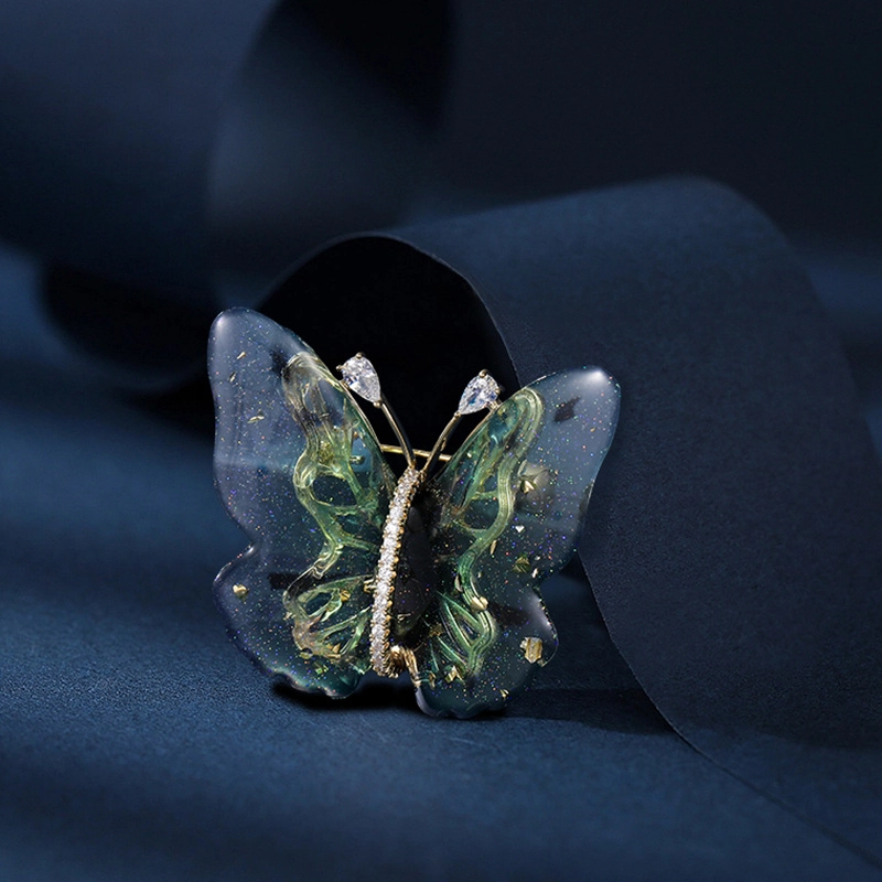 山一丸 时尚文艺复古胸花开衫西装配饰小众气质蝴蝶 环保铜 胸针 女款