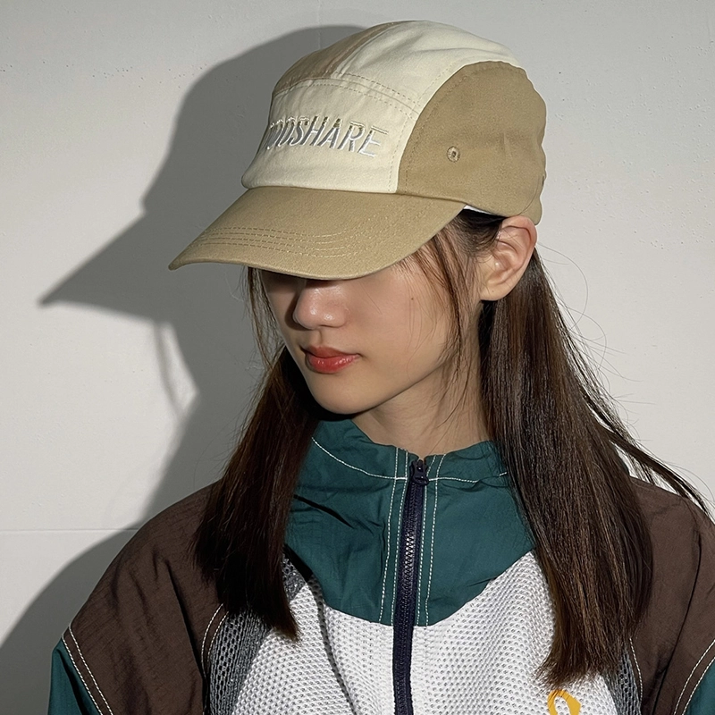 山一丸 板工装风五片帽户外运动美式复古拼色 鸭舌帽 男女同款情侣款