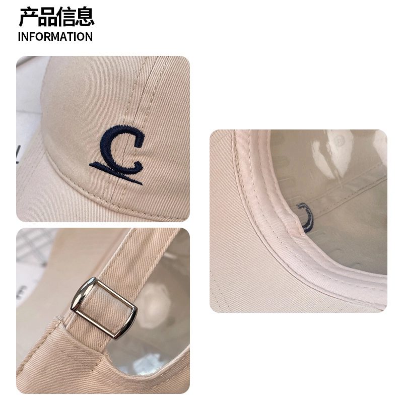 山一丸 复古软顶字母刺绣显脸小遮阳防晒帽潮 聚酯纤维 鸭舌帽 男女同款情侣款