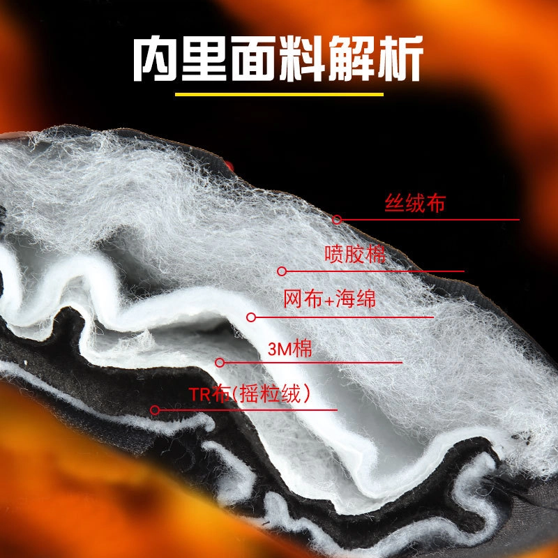 山一丸 加厚骑车保暖冬季钓鱼 丝绒布 摇粒绒 手套 男款