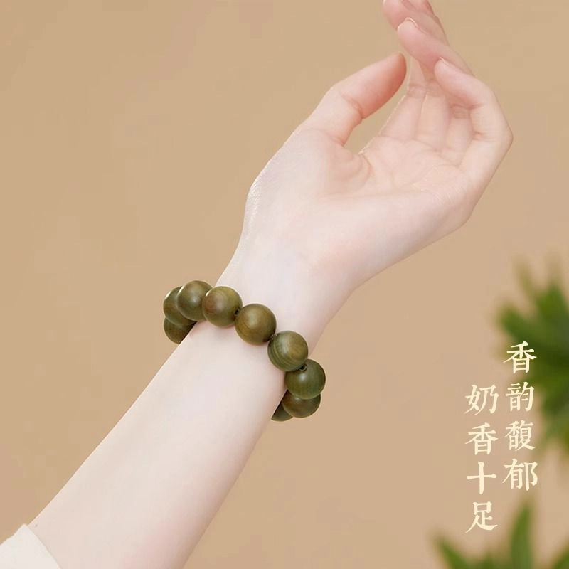 檀纳 新中式国风国潮文玩文艺转运平安手饰  单圈简约招财转运盘玩佛珠念珠手饰 金丝檀木 手串 男女同款情侣款