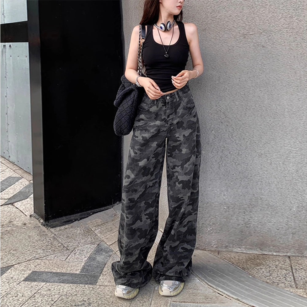 么宁 时尚舒适百搭工装裤 男女同款 迷彩