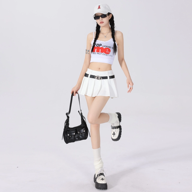 么宁 美式辣妹超短百褶裙高腰显瘦百搭半身裙显腿长休闲短裙 女款
