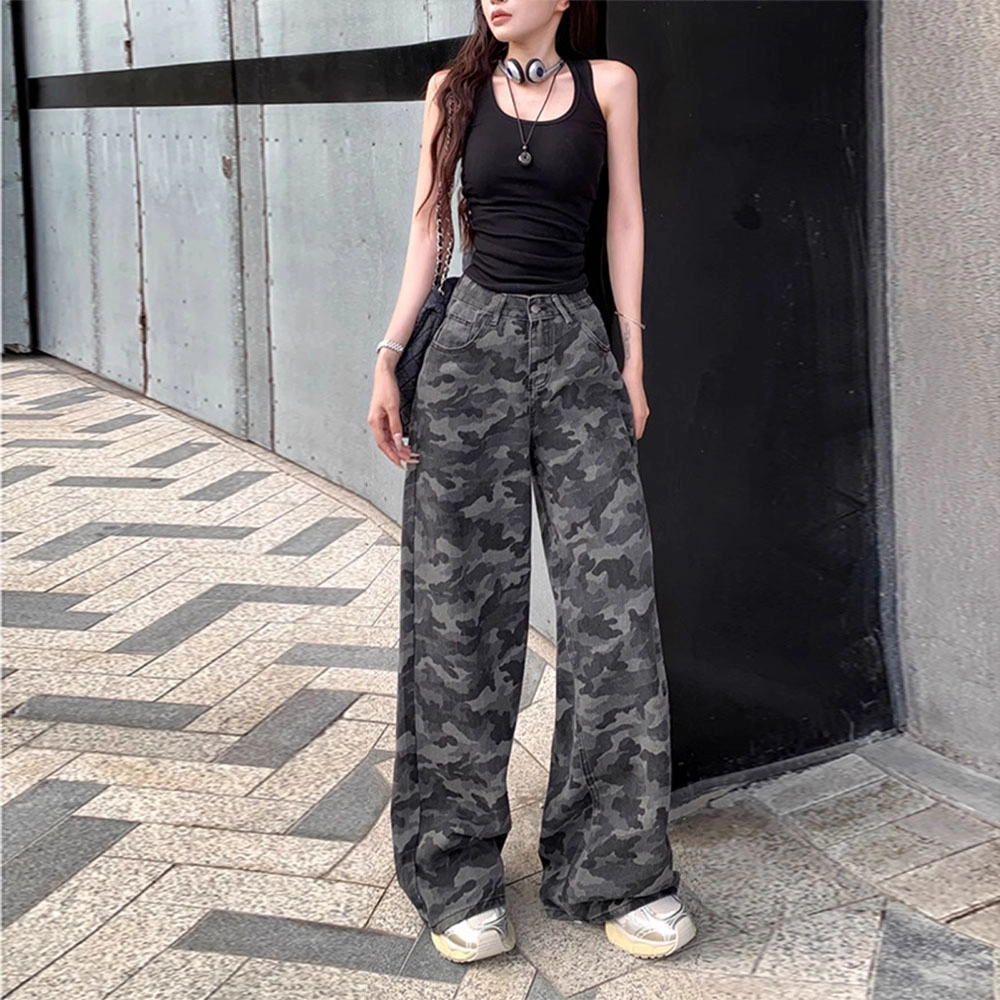 么宁 时尚舒适百搭工装裤 男女同款 迷彩
