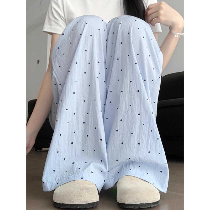 么宁 纯色合身高腰适中阔腿休闲裤 女款