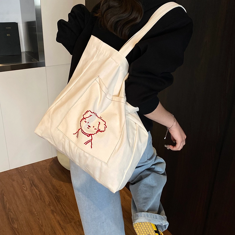 伊曼家 韩版原宿简约百搭小众洋气通勤 尼龙 托特包单肩包 女款 多色