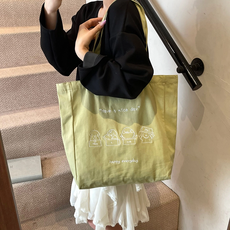 伊曼家 韩版原宿简约百搭小众洋气通勤 尼龙 托特包单肩包 女款 多色