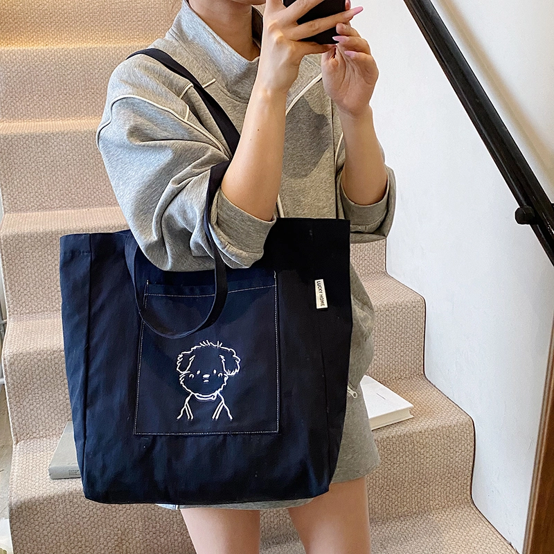 伊曼家 韩版原宿简约百搭小众洋气通勤 尼龙 托特包单肩包 女款 多色