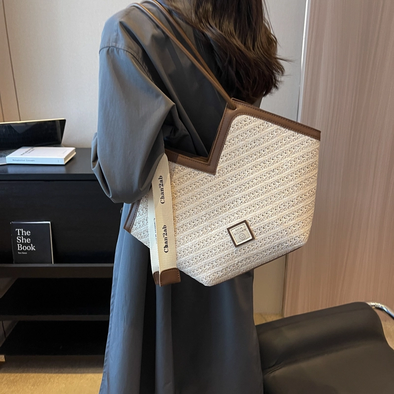 伊曼家 时尚简约通勤百搭日常 草编 单肩包 女款 多色