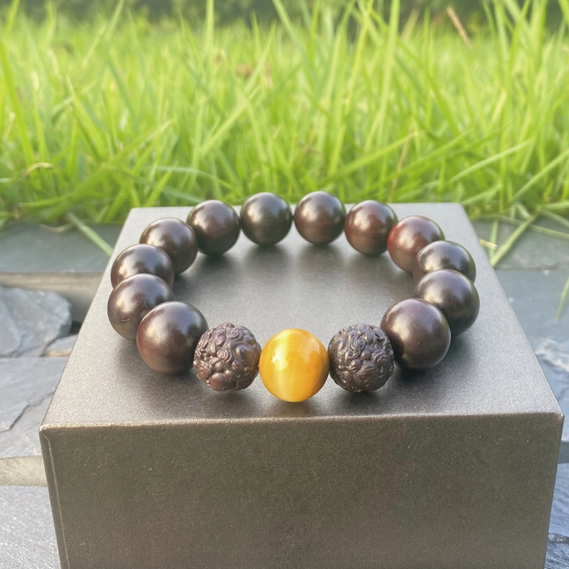 易明居 有钱花 双貔貅吞金兽 复古新中式串珠 本命年 文玩盘玩佛珠念珠 平安顺遂 转运珠 紫檀属 手串 男款