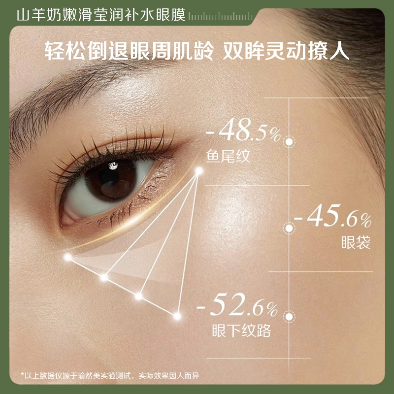 瑜然美 山羊奶嫩滑莹润眼膜 保湿补水淡化眼袋淡化细纹