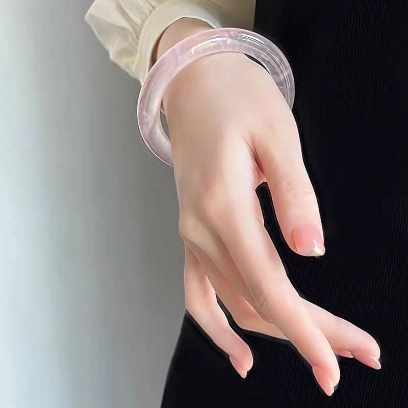 芸礼 淡雅樱花粉 水晶 玉石手镯 女款