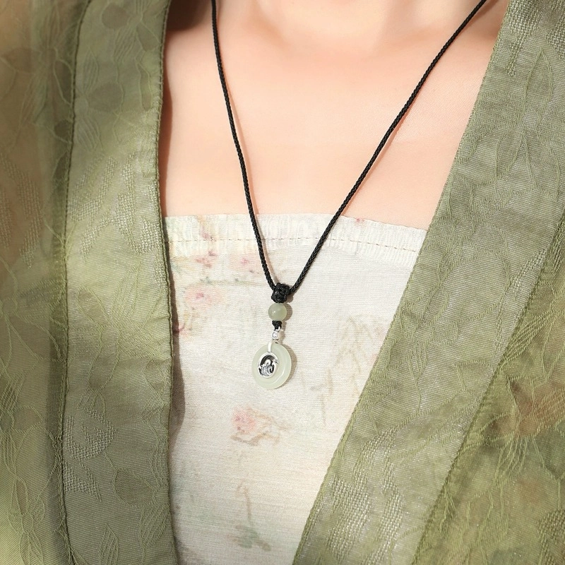 奥斯坦汀 山盟海誓复古编织简约轻奢高级感 黑曜石 玉石项链 男女同款情侣款