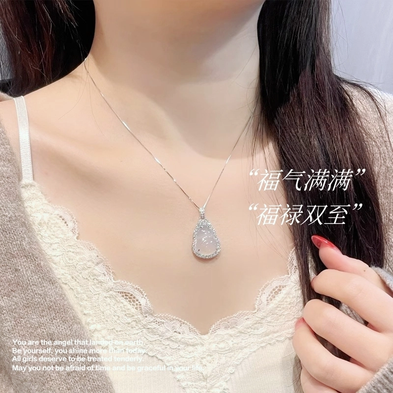 【S925银】 奥斯坦汀 轻奢高级感百搭潮流葫芦福禄转运年轻款锁骨链 玛瑙 项链 女款
