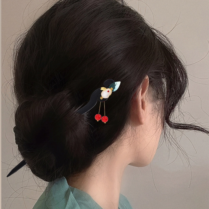 圣所 红樱兔流苏步摇新中式国风手工 发簪 女款
