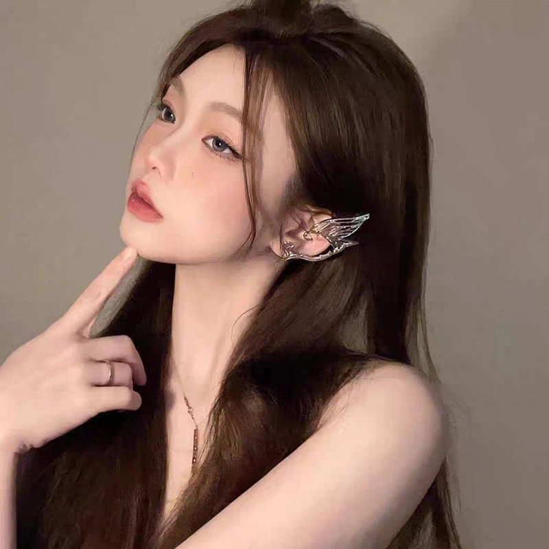 素 超仙蝴蝶翅膀一体式耳骨夹小众高级感精灵时尚潮#好运 合金 耳夹 女款