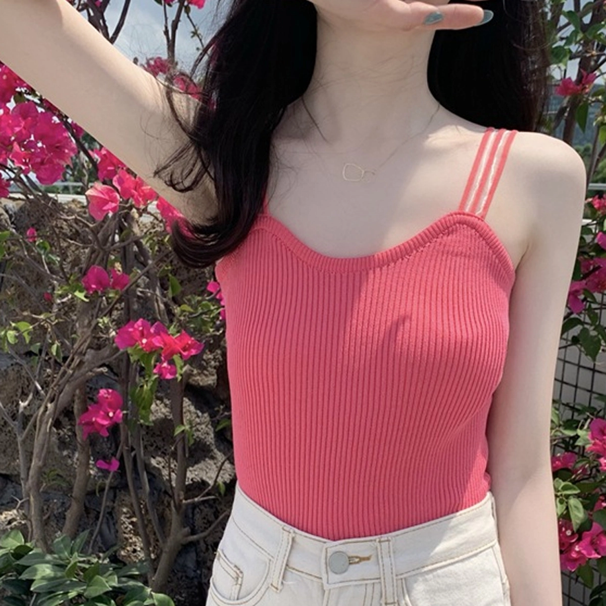 水中花 甜美小清新背心显瘦外穿甜辣妹无袖吊带 女款