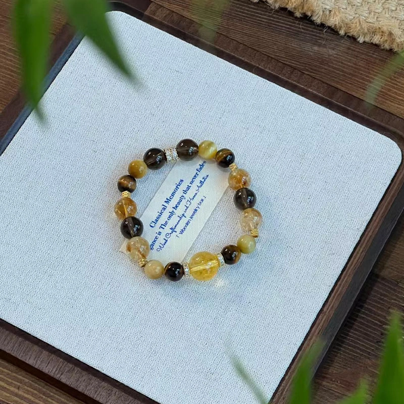 金瑞邦 简单百搭显白精致小众设计高级感 水逆退散 上岸考研 精准桃花 招财进宝 水晶 手串 男女同款情侣款