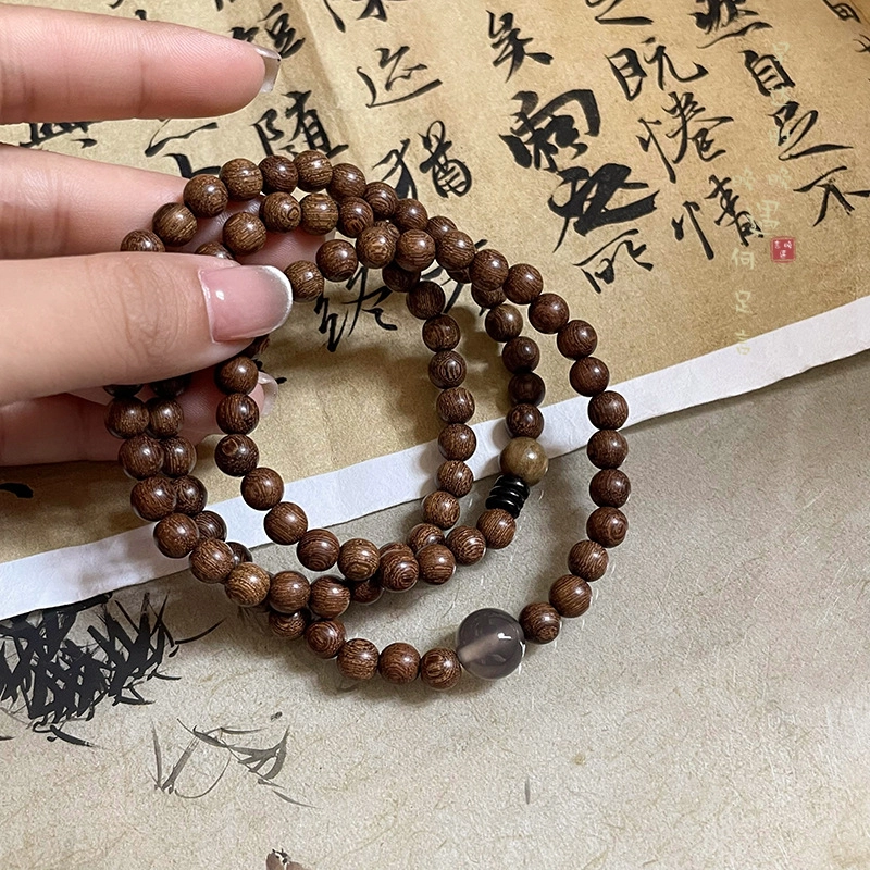 金瑞邦 简单百搭 显白 小众设计 高级感 新中式国潮 水逆退散时来运转 生日 考研护身 转运 文艺 复古#好运 赠线香 檀木 手串 女款
