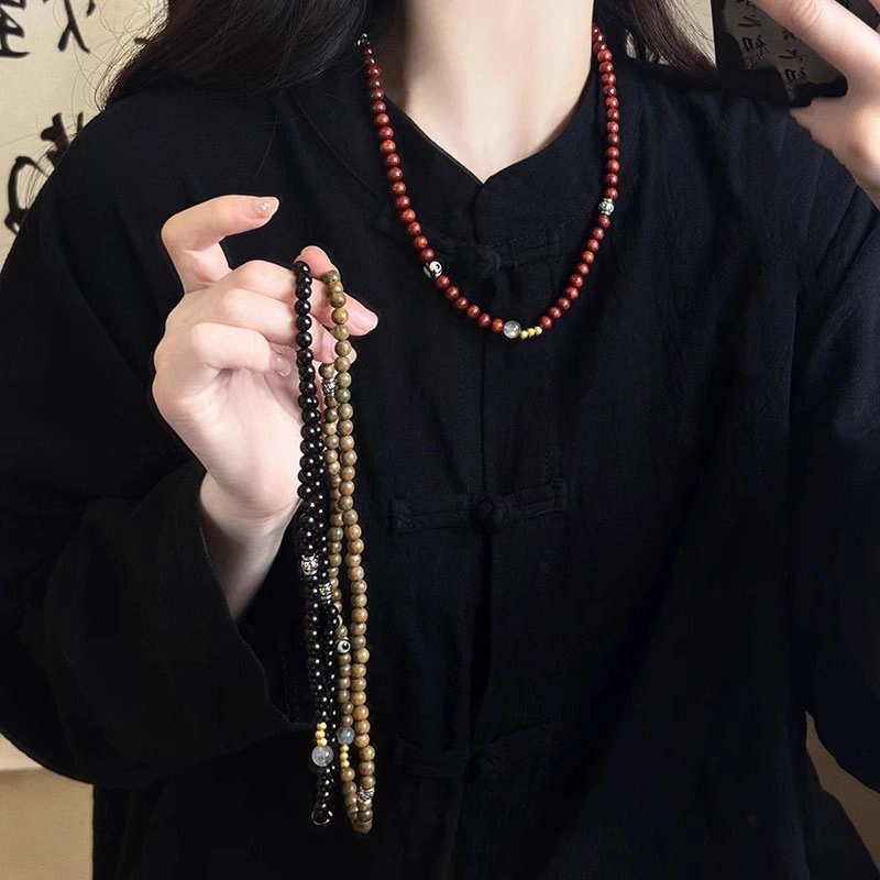 金瑞邦 简单百搭 显白 小众设计 高级感 新中式国潮 水逆退散时来运转 生日 考研护身 转运 文艺 复古#好运 赠线香 檀木 手串 女款