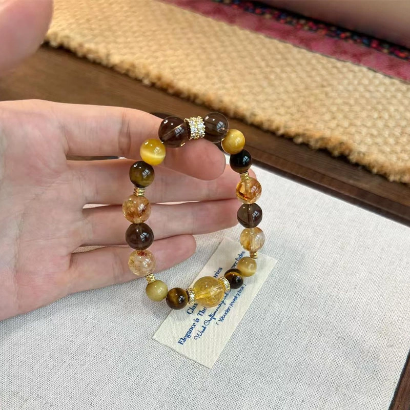 金瑞邦 简单百搭显白精致小众设计高级感 水逆退散 上岸考研 精准桃花 招财进宝 水晶 手串 男女同款情侣款
