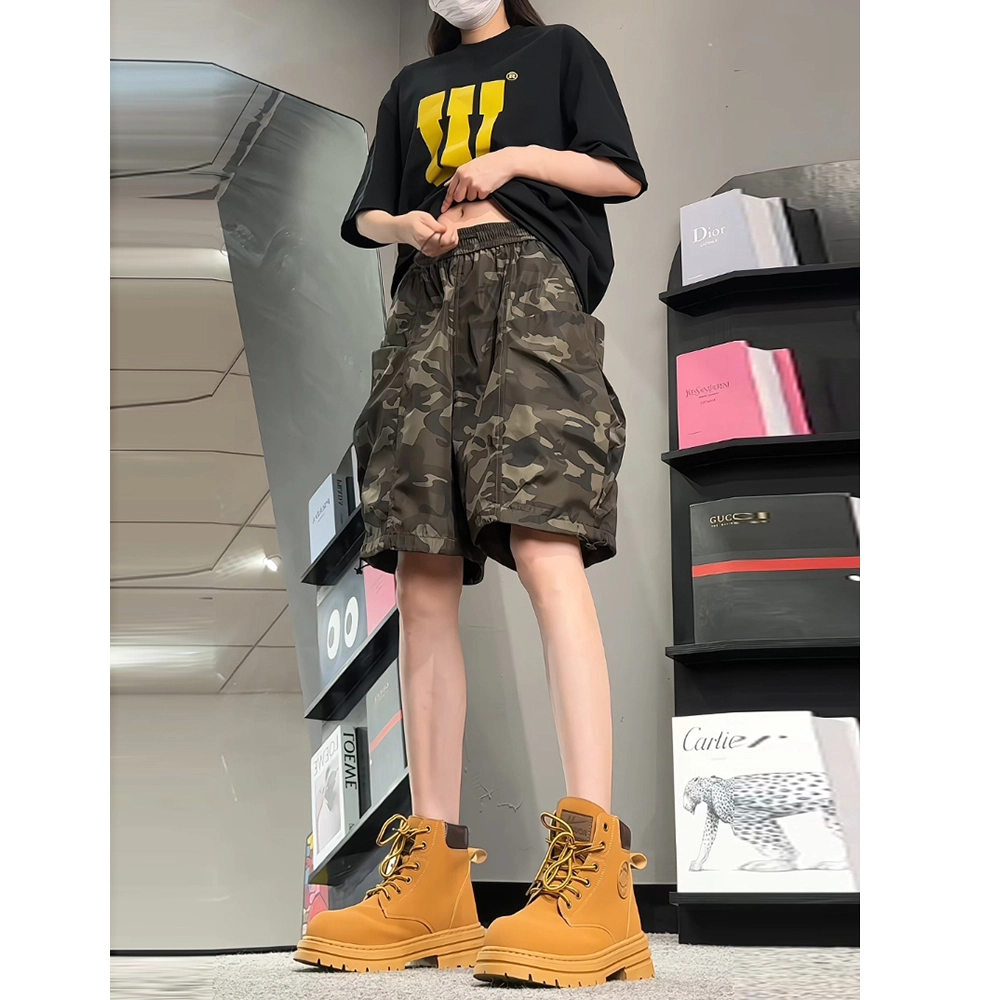 拾个壹先生 美式高街潮牌户外工装风百搭迷彩五分裤等多种款式休闲短裤 男女同款