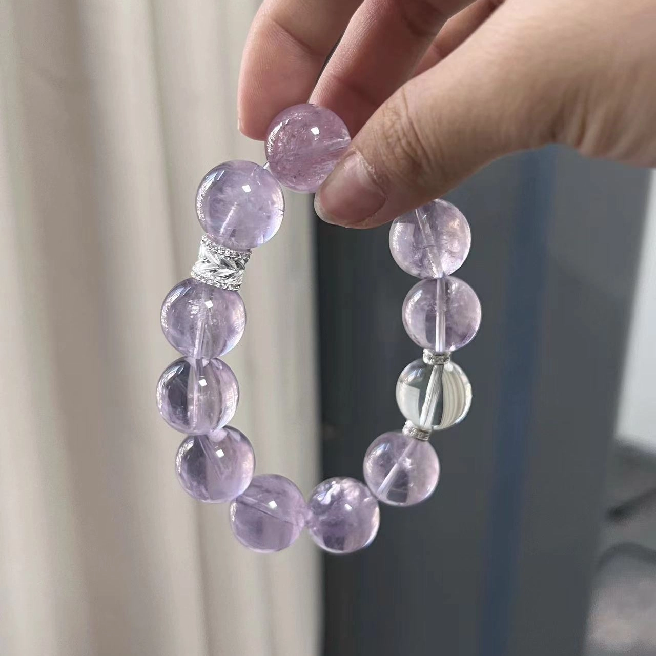 盈满堂 葡萄奶冻紫阿赛白 水晶 手串 男女同款情侣款