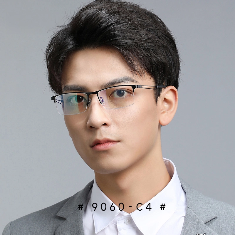 【联系客服可配度数】 康视顿 超轻商务方钛材眼镜框 近视眼镜大脸半 纯钛 方形 光学镜架 男款