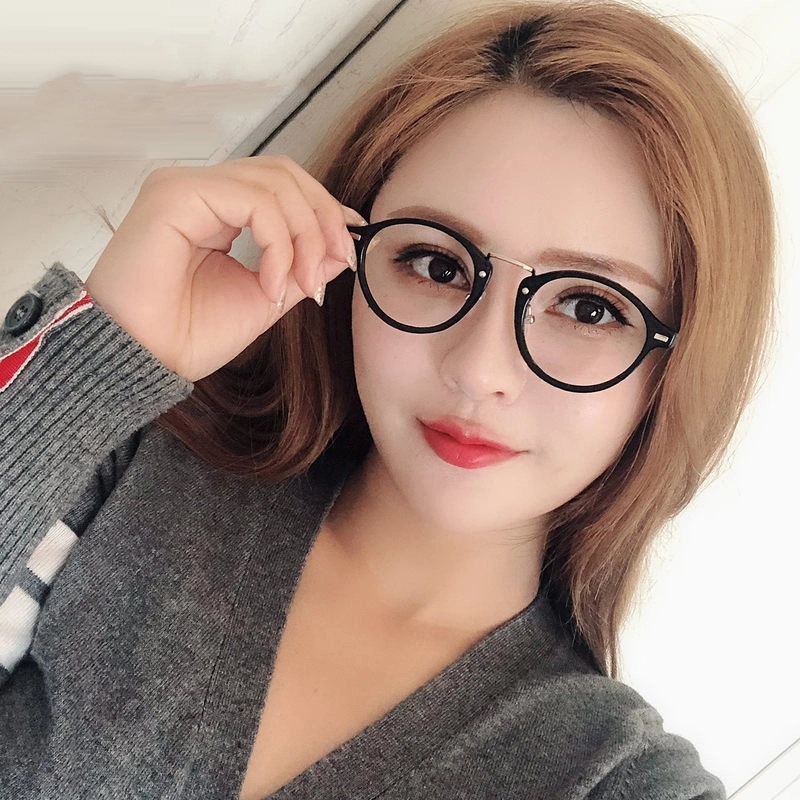 【联系客服可配度数】 康视顿 复古高度数小框近视文艺圆框 板材加金属 圆形 光学镜架 女款