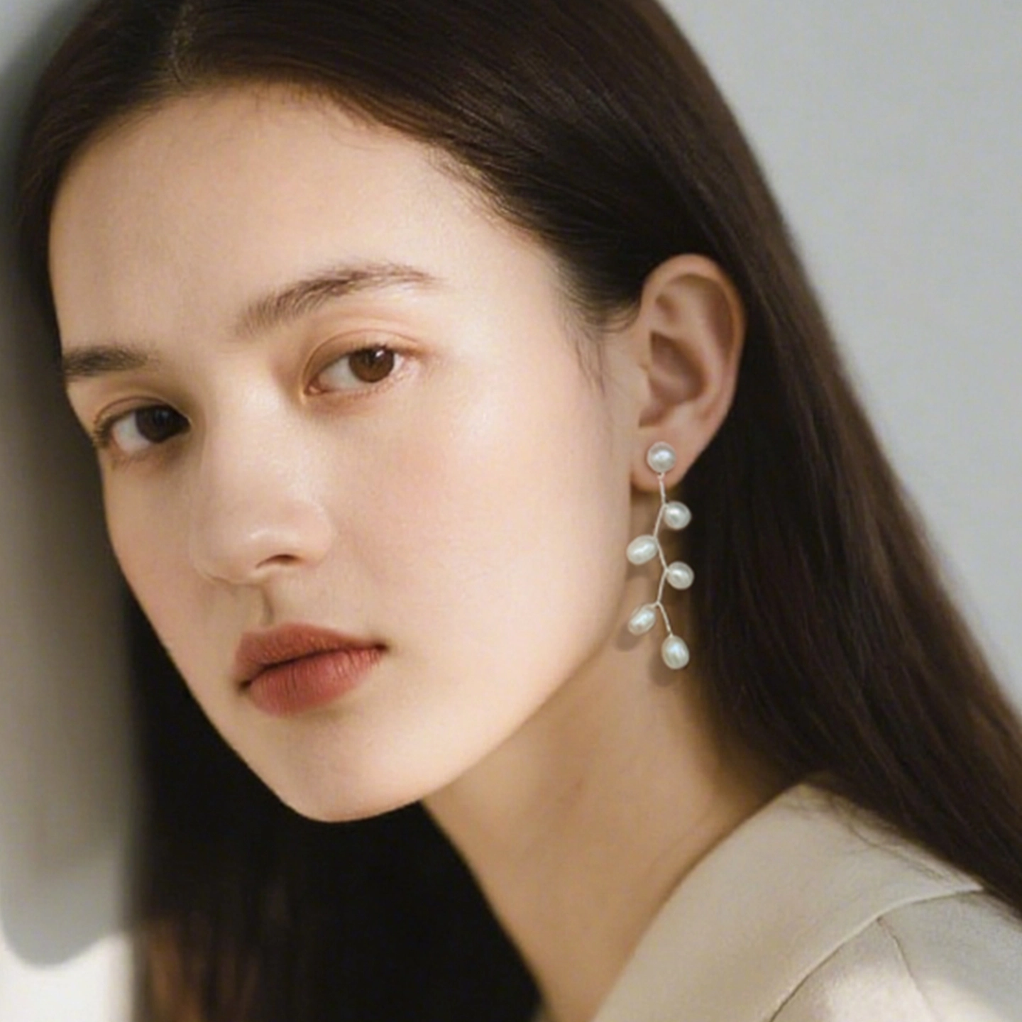 清野集 安东尼法式复古手工绕线 淡水珍珠 耳环 女款