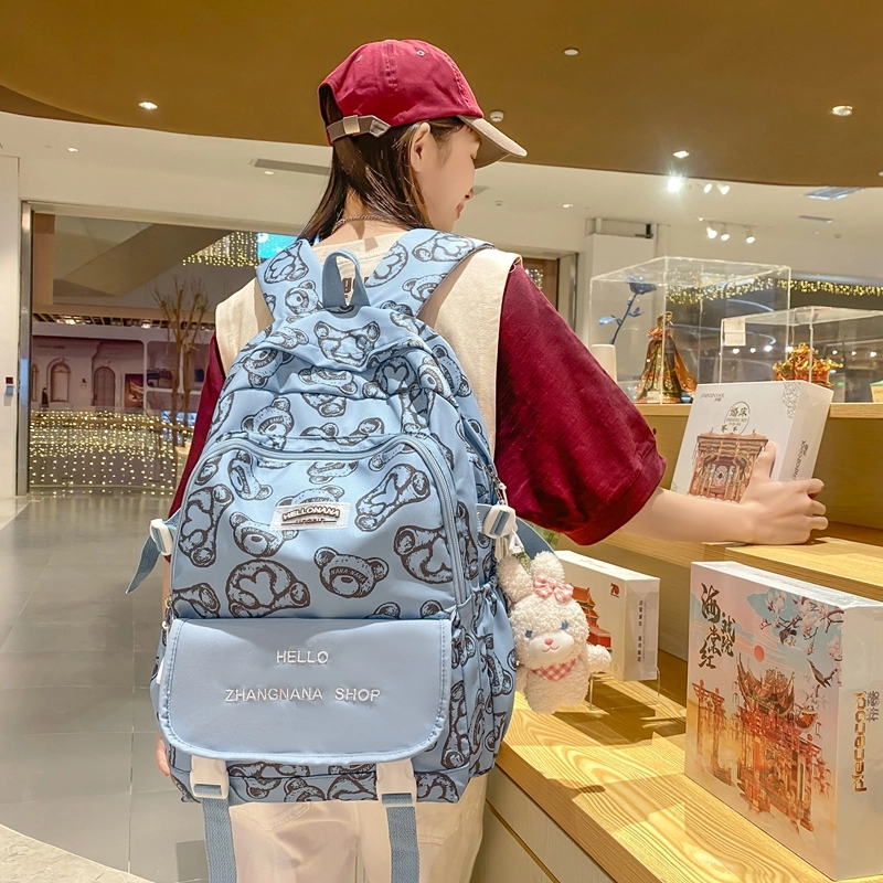 宝琳卡日系涂鸦双肩包女韩版大容量书包尼龙电脑背包 男女同款