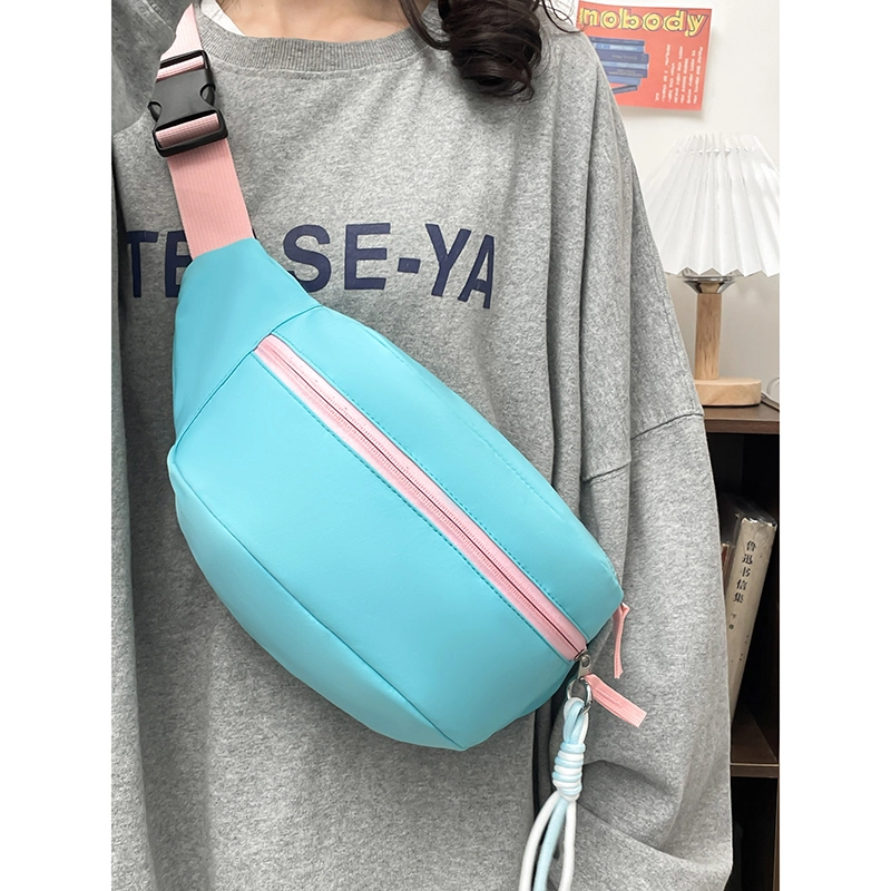 宝琳卡 时尚简约潮流 尼龙 胸包 男女同款情侣款 黑色/黄深蓝拼色/蓝色/粉色/黄蓝拼色