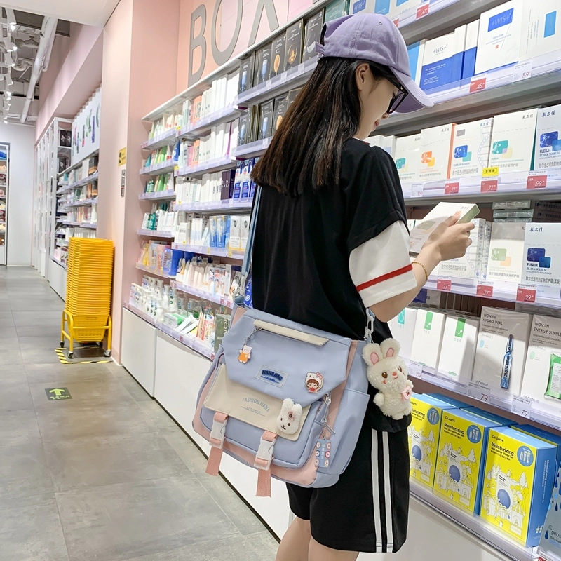 宝琳卡 小清新日系简约韩版时尚潮流百搭 尼龙 斜挎单肩包 常规 女款 多色