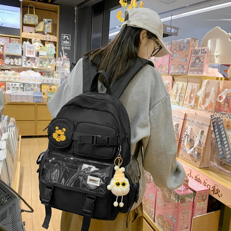 宝琳卡森系旅游女背包清新可爱时尚旅游尼龙休闲双肩包初高中校园书包 女款 多色