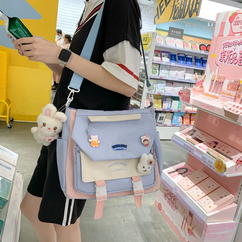 宝琳卡 小清新日系简约韩版时尚潮流百搭 尼龙 斜挎单肩包 常规 女款 多色