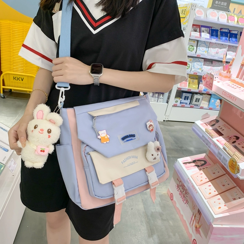宝琳卡 小清新日系简约韩版时尚潮流百搭 尼龙 斜挎单肩包 常规 女款 多色