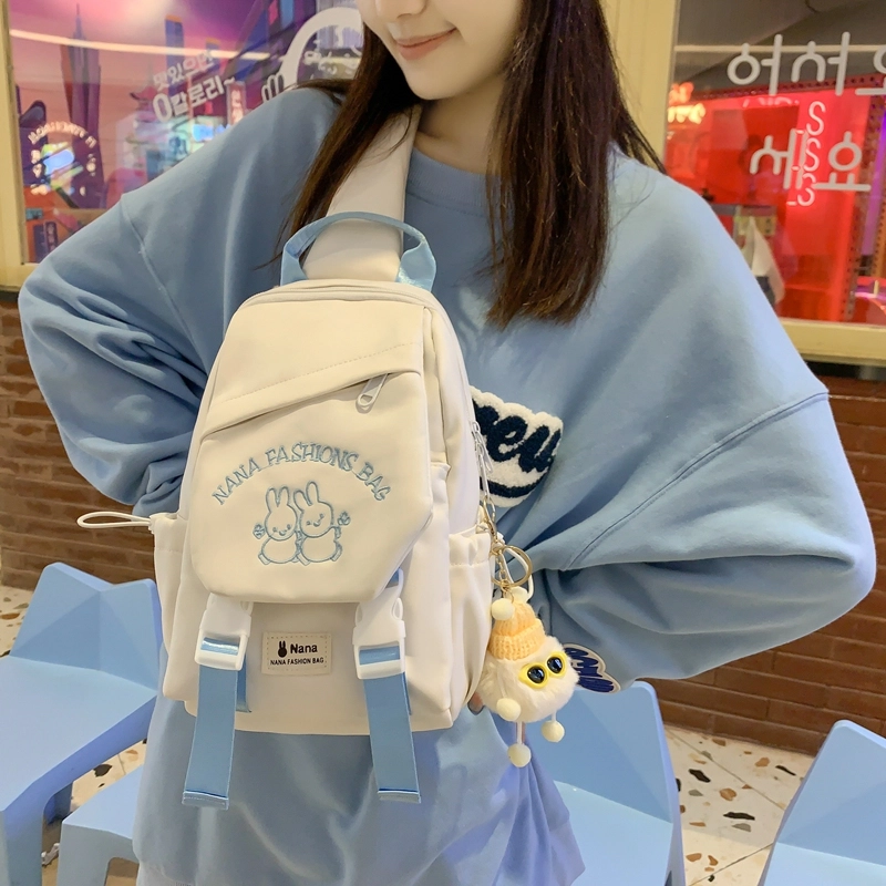 宝琳卡 潮流原宿简约韩版时尚百搭 尼龙 胸包 常规 男女同款情侣款 黑色/白色/粉色/绿色/紫色