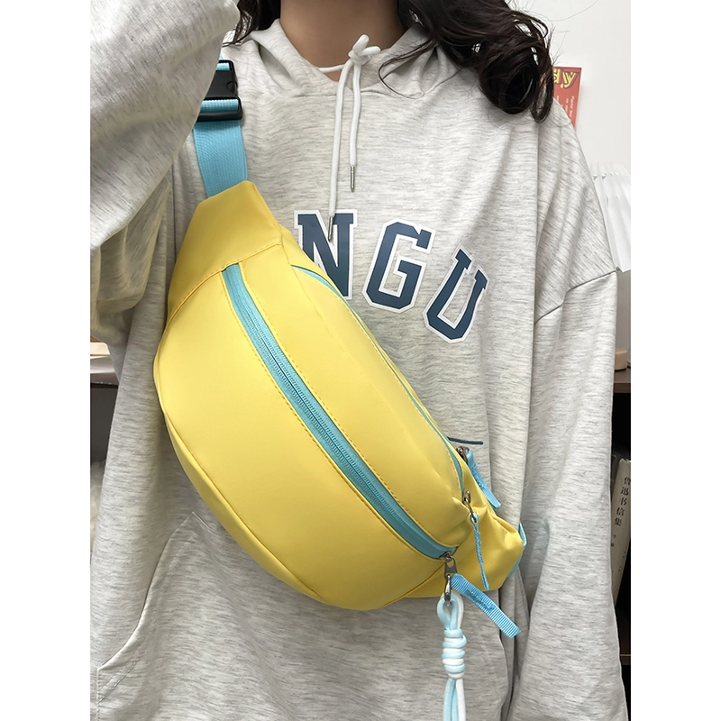 宝琳卡 时尚简约潮流 尼龙 胸包 男女同款情侣款 黑色/黄深蓝拼色/蓝色/粉色/黄蓝拼色