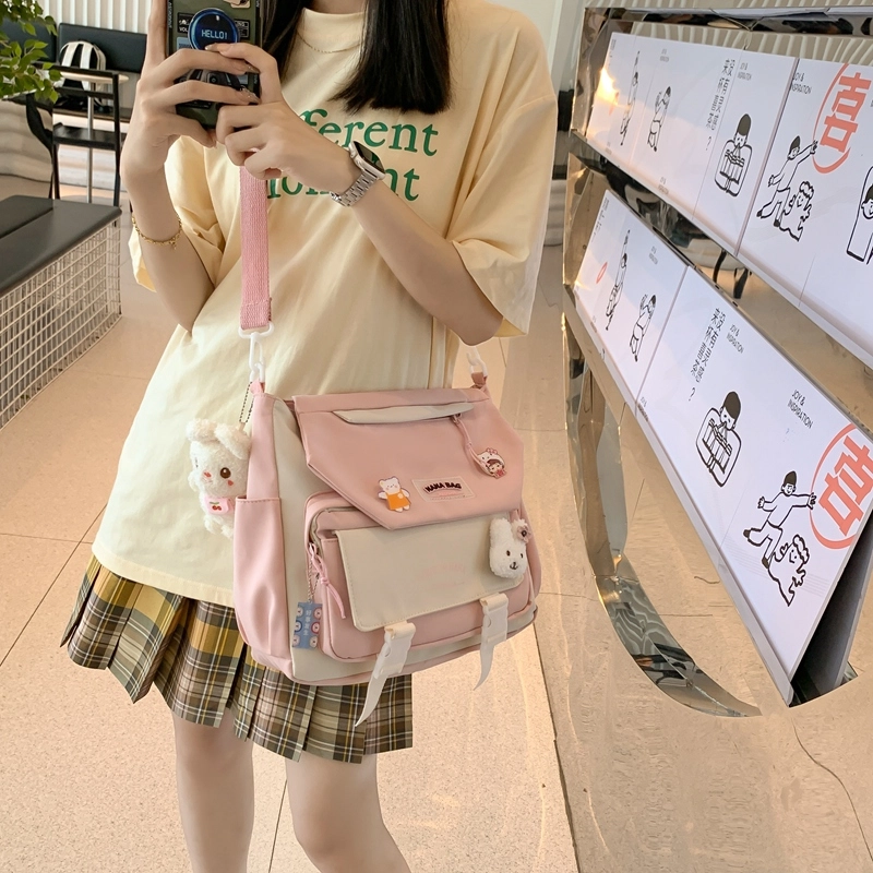 宝琳卡 小清新日系简约韩版时尚潮流百搭 尼龙 斜挎单肩包 常规 女款 多色