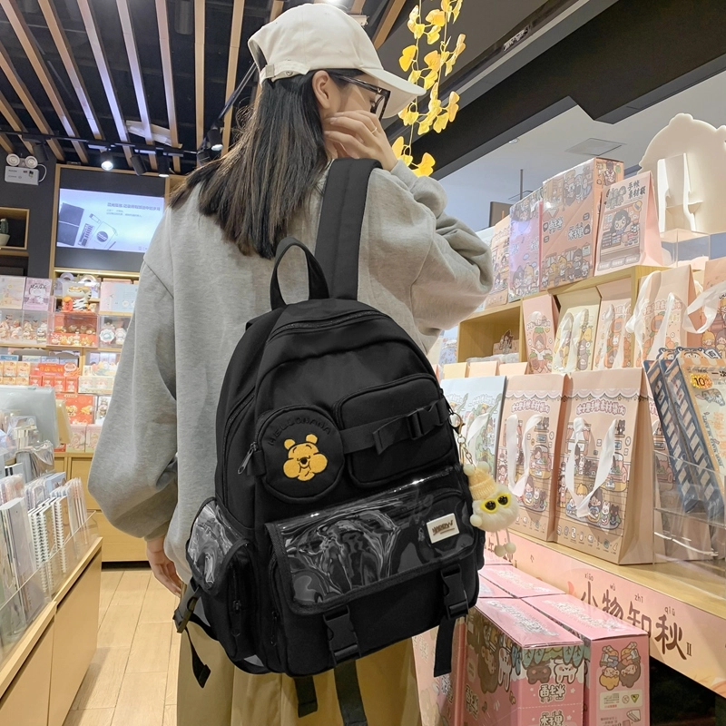 宝琳卡森系旅游女背包清新可爱时尚旅游尼龙休闲双肩包初高中校园书包 女款 多色