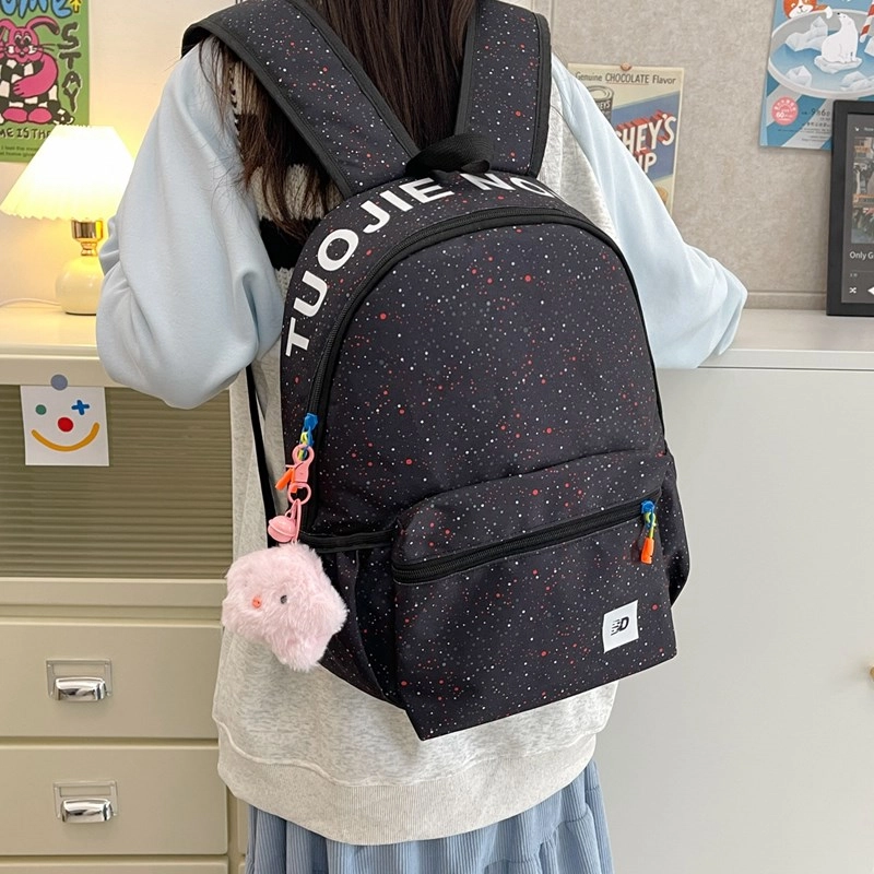宝琳卡 学生运动时尚幼儿园小学 尼龙 书包背包双肩包 女款 白色/黑色