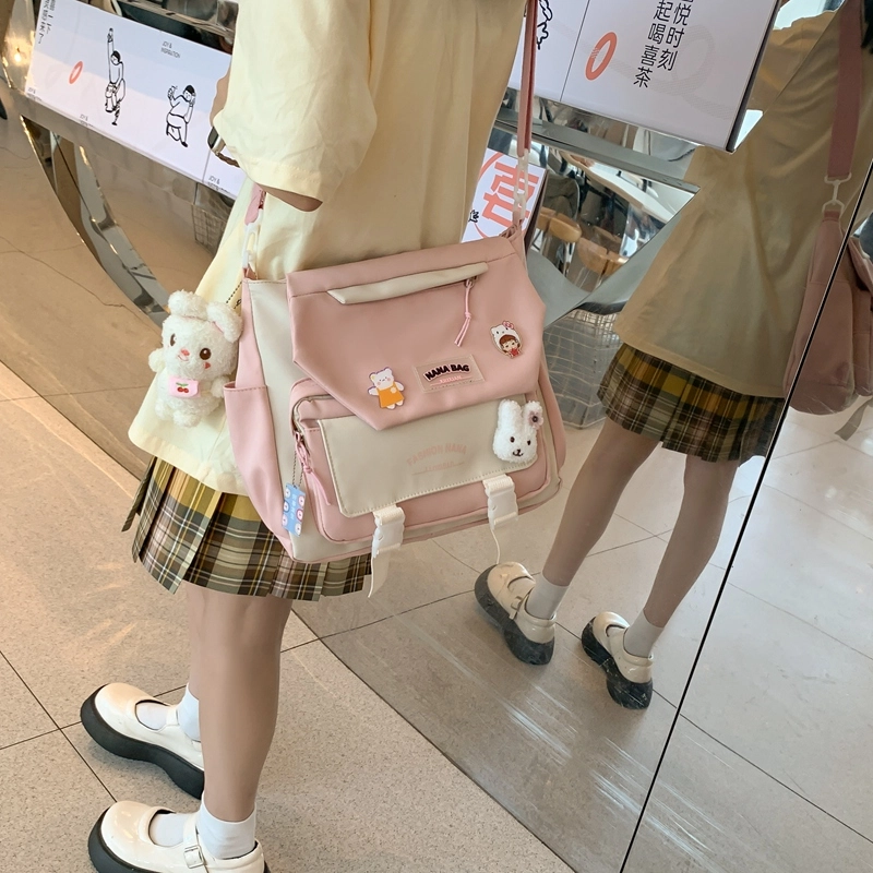 宝琳卡 小清新日系简约韩版时尚潮流百搭 尼龙 斜挎单肩包 常规 女款 多色