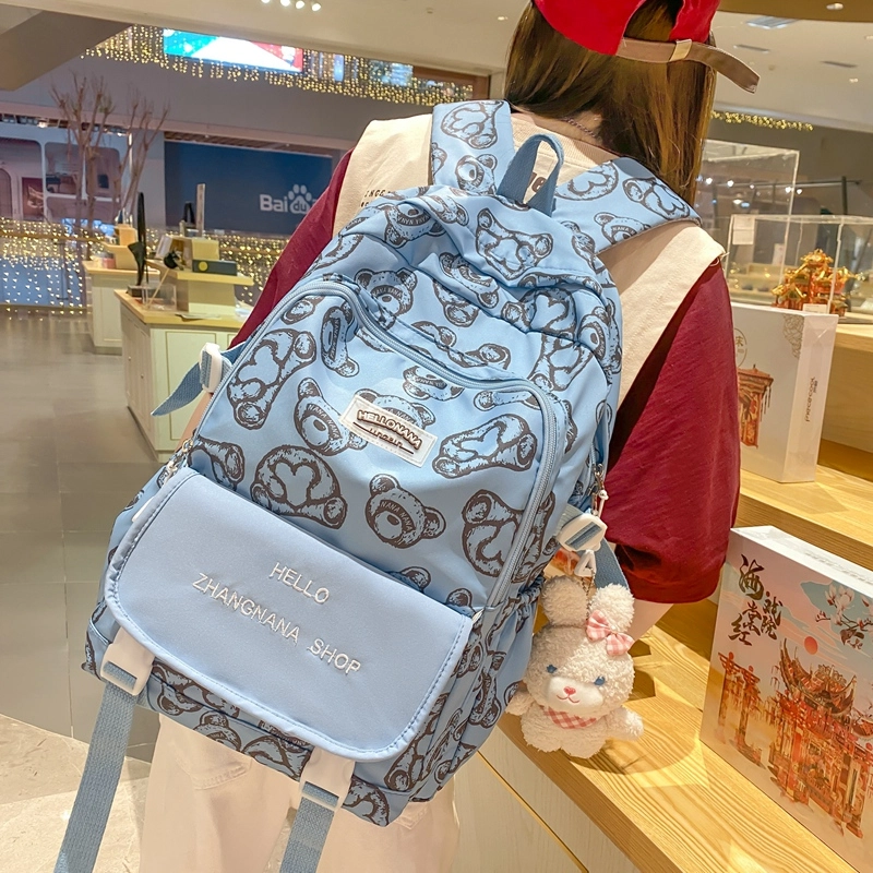 宝琳卡日系涂鸦双肩包女韩版大容量书包尼龙电脑背包 男女同款